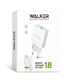 Walker WH-35 3A 18W Power Adapter (1USB) + Lightning Cable (White)